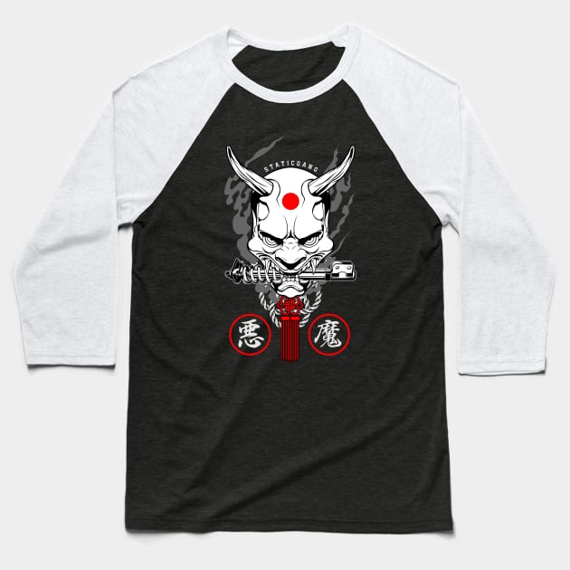 ONI MASK Baseball T-Shirt by JDM JUNKIEZ